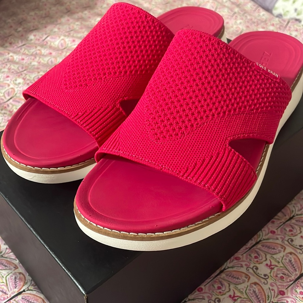 Cole hann zero grand pink slide on sandal